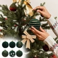 thumbnail image 5 of Cinvoph 6pcs 3.15" Velvet Christmas Balls Ornaments, Multiple Colors Exquisite Hanging Decorations Shatterproof Baubles for Xmas Tree Holiday Wedding Party Decor, Green, 5 of 6
