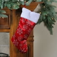 thumbnail image 2 of Northlight 20-Inch Red and Silver Glitter Snowflakes Christmas Stocking With a Faux Fur Accent, 2 of 3