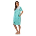thumbnail image 2 of Casual Nights Women's Short Sleeve Snap-Front Lounger Duster House Dress, 2 of 4