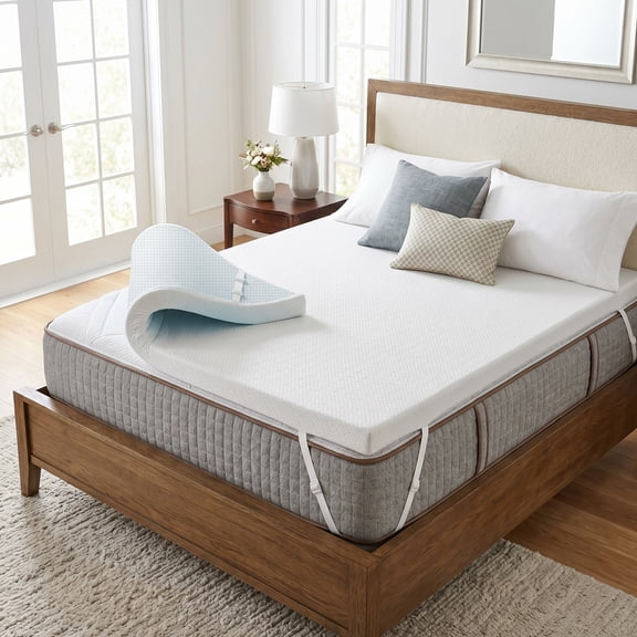 3 Inch Gel Memory Foam Mattress Topper Queen Size Pressure Relief Cooling Pad High Density Bed Topper (with Removable & Washable Bamboo Cover)