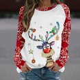 thumbnail image 1 of Chandails à Capuchon pour Femmes Mode Imprimée T-shirt Ample Manches Longues Blouse Col Rond Hauts Décontractés Chandail en Molleton Mignon Chandails à Capuchon en Solde, 1 of 4