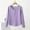 Purple, variant on YHAJDS Winter Casual Pajama Suits For Women,Sleepwear For Women Nightgown Solid Color Crew Neck Long Sleeve Button Front Top Warm Fleece Fabric Curved Hem