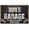 thumbnail image 1 of DON'S Garage Black Grunge Sign 12 x 18 Matte Finish Metal 112180005008, 1 of 1