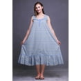 thumbnail image 4 of Bimba Bleu Lavande7 Chemises de Nuit en Coton à Imprimé Marguerites pour Femmes Robe Sans Manches Tenue de Nuit Robe Maxi Grande, 4 of 6