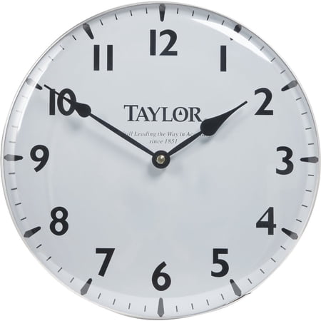 Taylor Indoor and Outdoor Clock, Home Decor for Garden, Patio, Pool, and Indoor Areas, 12-inch, White