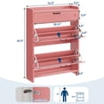 thumbnail image 2 of Organisateur d'Armoire à Chaussures Moderne - Rangement Caché avec 2 Tiroirs Rabattables - Étagère d'Entrée Autoportante Compacte - MDF avec Poignée en Métal, 2 of 9