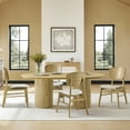 thumbnail image 2 of Spruce & Spring Wood Dining Chair with Upholstered Seat and Curved Back Set of 2, Natural, 2 of 10