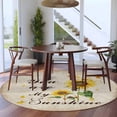 thumbnail image 3 of Round Area Rugs Collection 6 Ft, Sunflower Non-Slip Residential Carpet, Vintage Botanical Indoor Crawling Mats Runner Rugs for Living Room/Dining Room/Bedroom, 3 of 8