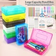 thumbnail image 2 of Bxaolu Pencil Box, Large Capacity Clear Pencil Case, 1 Pack Hard Pencil Case, Clear Crayon Box with Snap-tight Lid, Stackable Design, Plastic Storage Box for Home Office Supplies, Mint Green, 2 of 6