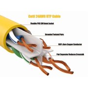 Cable Leader Cat 6 Ethernet Cable 2 ft - Yellow | Cat6 Clear Boot RJ45 LAN Patch Cord, UTP