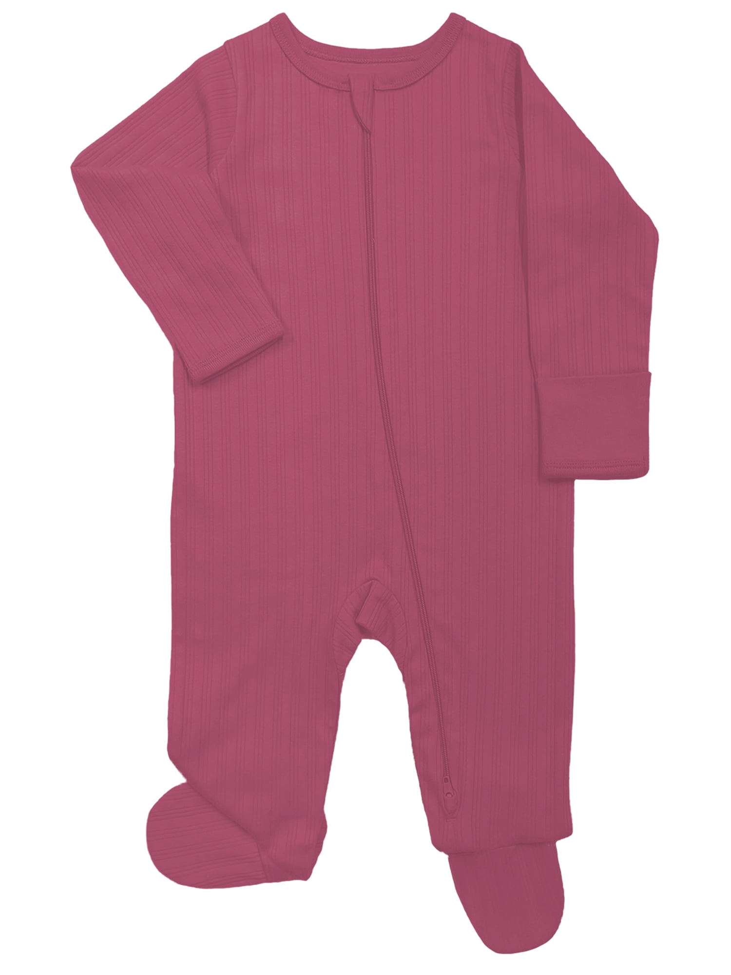 Wonder Nation Organic Cotton Baby Unisex Zip Front Footed Sleep N Play Pajamas, 2-Pack, Sizes Preemie-6/9 Months