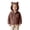 Coffee, variant on Girls Zip Up Jackets with Bear Ear Hood Double Sided Fleece Casual Warm Cute Fuzzy Coat with Pockets for 12M-5Y