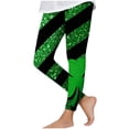 thumbnail image 2 of Avrnliq Girls St. Patrick's Day Green Glitter Shamrock Leggings, Stretchy Pants for Girls 4-10Y,Size 7 T, 2 of 7