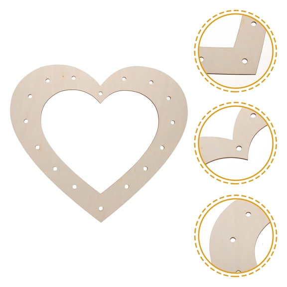 Clispeed Wreath Making Rings Heart Shaped Wreath Frame Beige 2Pcs