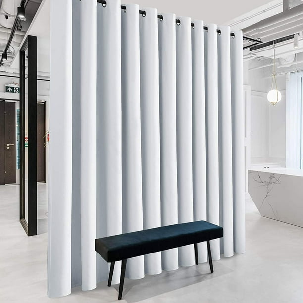 Privacy Room Divider Curtains Thermal Insulated Energy Efficiency Noise Reduce Verical Blinds For Living Bedroom Dining Sunroom Basement Wall 1 Pc Grayish White W 20ft X L 8ft Com Privacy Room Divider Curtains Thermal, Insulated Garage Divider Curtains