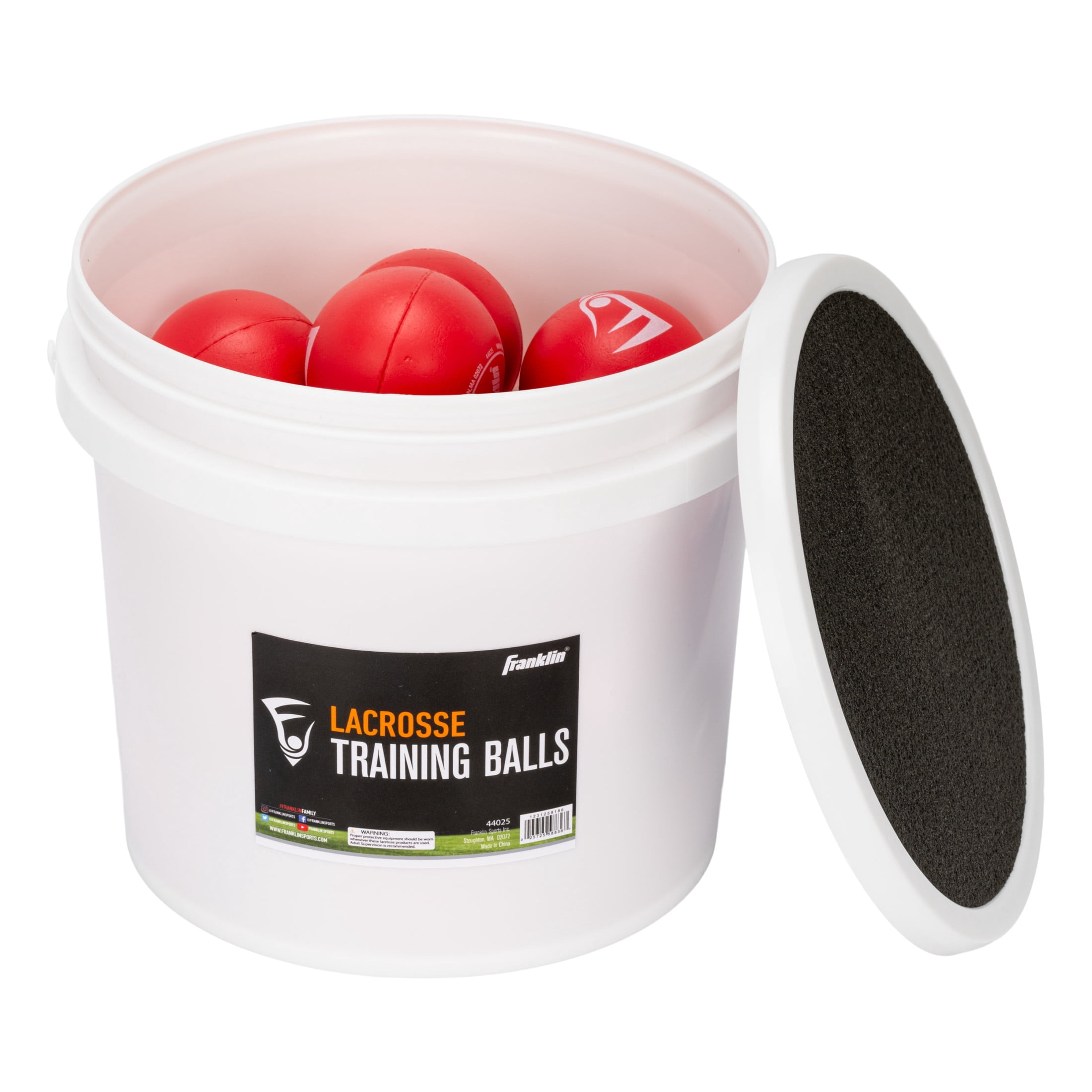 Franklin Sports Soft Training Lacrosse Ball Bucket - (20) Kids Soft Rubber Lacrosse Balls for Indoor + Outdoor Play - Official Size Soft Rubber Lax Balls for Kids + Beginners - Youth Practice Balls