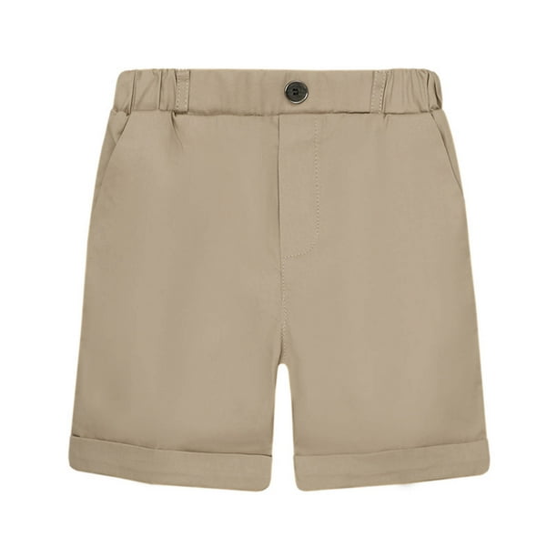 LSLJS Toddler Kids Boy Uniform Flat-Front Shorts Cute Solid Color
