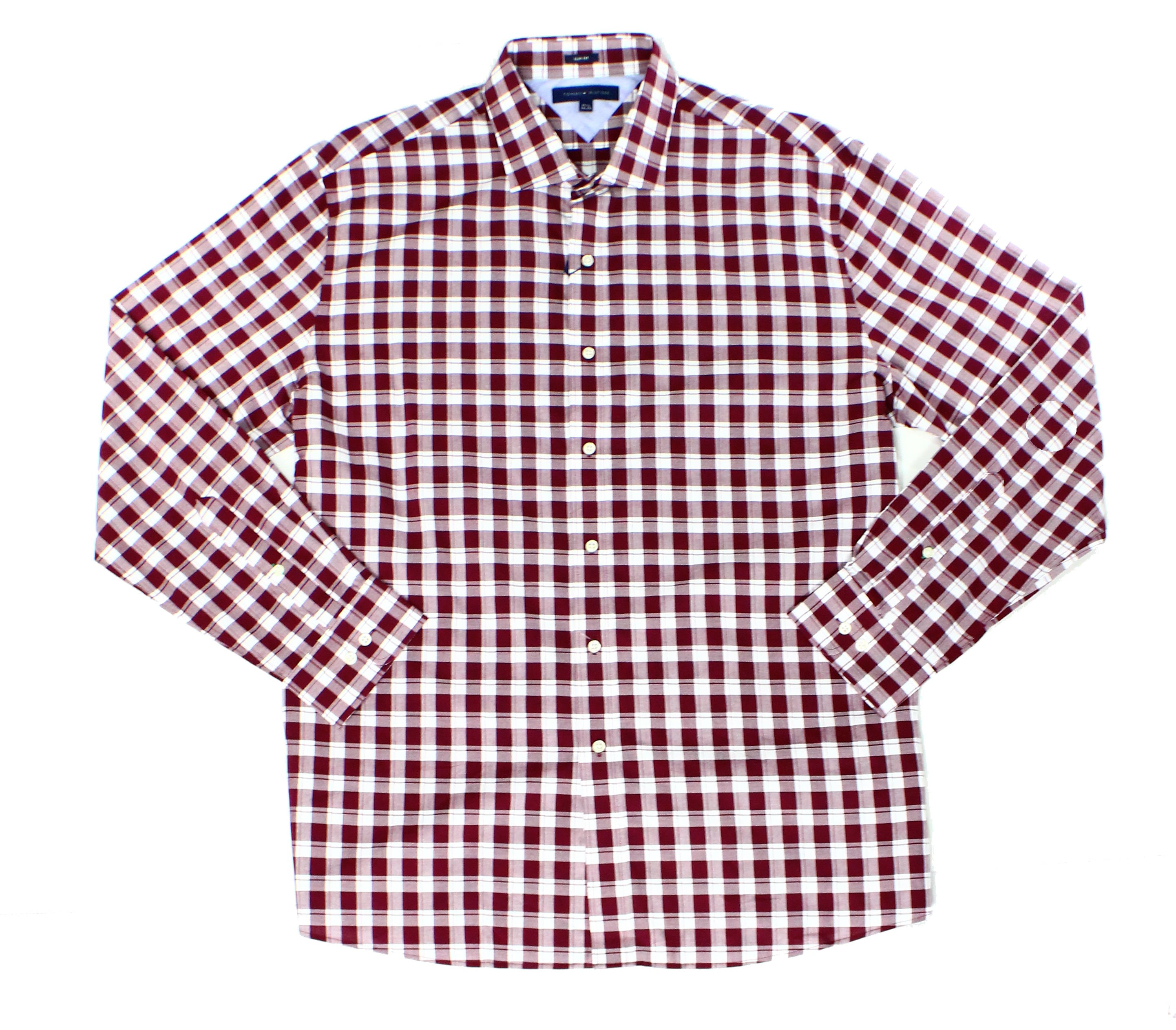 Tommy Hilfiger - NEW Red Berry Men Size 17 1/2 Slim-Fit Button-Front Shirt Walmart.com - Walmart.com