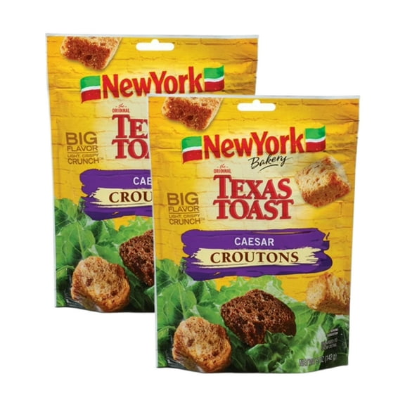 New York Bakery Texas Toast Caesar Croutons, 5 oz. Bag (2 Pack)