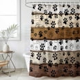 thumbnail image 6 of Brown Beige Farmhouse Shower Curtain Set - Small 36" x 72" Washable Bathtub Curtain with 12 Hooks, Black Dog Paw Vintage Wooden Waterproof Fabric Stall Shower Curtains for Bathroom/Bathtub Décor, 6 of 6