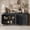 Black-lED, variant on BFJDM 67" Sideboard Buffet Cabinet with Storage, Modern Credenza with Arched Doors, Large Wood Accent Cabinet for Living Room Entryway (Black)