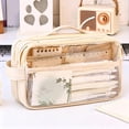 thumbnail image 5 of Lzobxe Pencil Pouch with Zipper, Multiple Compartment and Pockets Pencil Case with Handle, Extra Large Pens Organizer for College, Office, Dorm, 5 of 9