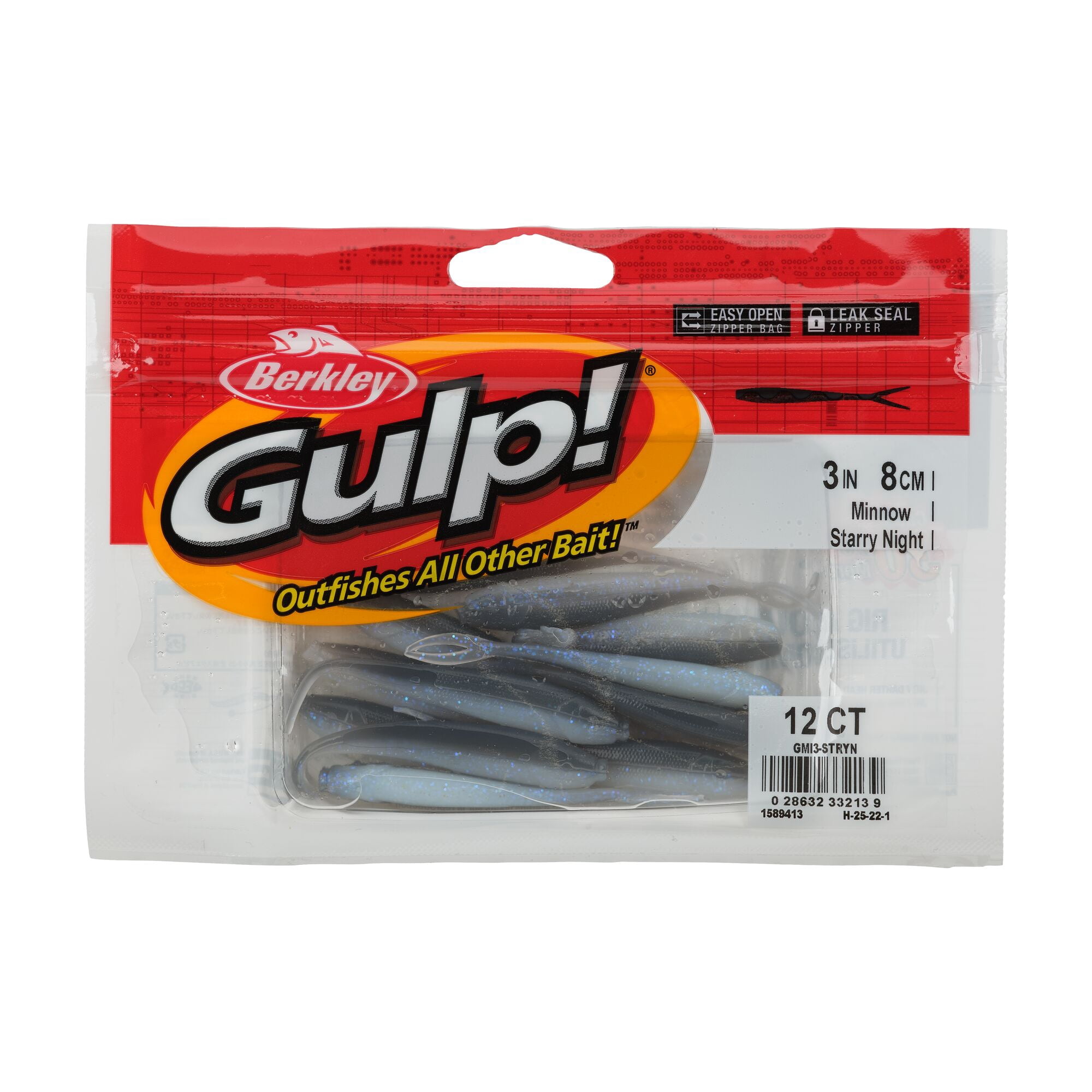 Berkley Gulp!® Minnow, 3 in, Minnows, Starry Night (12 Count)