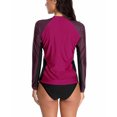 thumbnail image 5 of Women's Long Sleeve Rash Guard UPF 50+ Striped Swim Shirts, 5 of 5