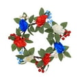 thumbnail image 2 of PALIFEUR 4th of July Wreath for Front Door, 13.78 Inch Patriotic Wreaths, Artificial Floral Spring Wreaths Decorations for Memorial Day Independence Day Veterans Day, Red Blue White, 2 of 6