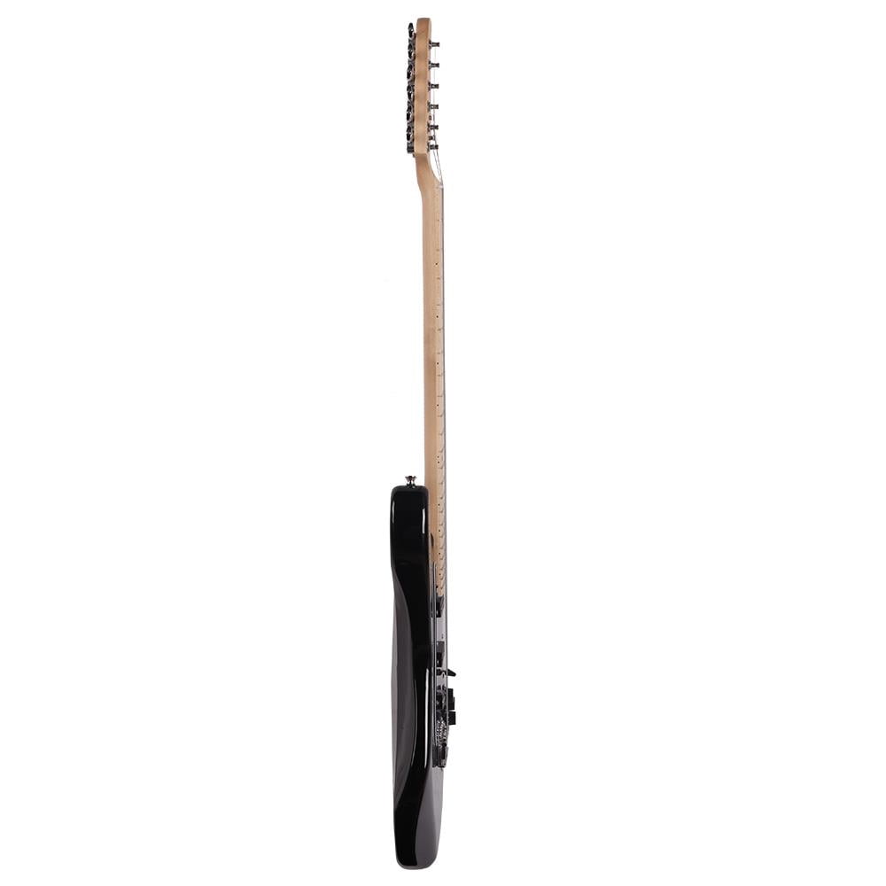 Glarry 22 Frets Basswood Beginner Electric Guitar with Accessories, Black