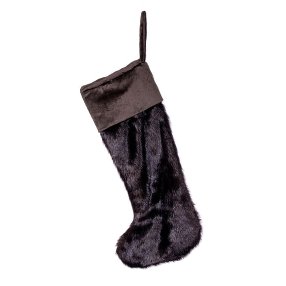 Vickerman 20" x 8" Cocoa Mink Faux Fur Stocking