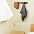thumbnail image 3 of Wall Mounted Wood Coat and Hat Rack, 6 Hooks, Dark Brown, 3 of 7