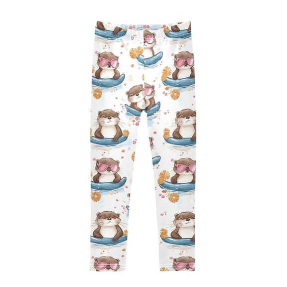 Pool Float Otter Printed Leggings Yoga Pants for in 4t to 10t