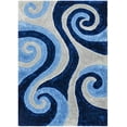 thumbnail image 2 of HR HANDCRAFT RUGS, Green shag Rug 5X7 for Living Room Decor 2021 Rug Trends Bright Modern Swirls Pattern, 3-D Hand Curved Shaggy Rug Light Green/Dark Green, 2 of 5