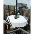 thumbnail image 2 of Outdoor Tablecloth Black Ticking Vertically Stripe Round Patio Tablecloths 60 Inch, Outside Table Cloths with Umbrella Hole and Zipper, Simple White Summer Table Cover for Outdoor Tables, Picnic,, 2 of 6