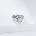 thumbnail image 2 of PAMTIER Heart Shape Rings for Women Non-Tarnish Stainless Steel Band with Zirconia Romantic Promise Signet Ring Silver Size 9, 2 of 6