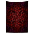 thumbnail image 3 of Ambesonne Abstract Tablecloth Rectangular Table Cover, Orient Flowers Leaves Art, 52"x70", Vermilion and Black, 3 of 4