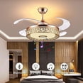 thumbnail image 3 of YPDCHB CHANGE 20" Farmhouse Caged Ceiling Fan with Light and Remote  Black Enclosed Bladeless Ceiling Fan Industrial Flush Mount Ceiling Fan for Dinning Room Bedroom, 3 of 8