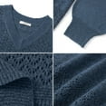 thumbnail image 5 of UVN Sweaters for Women Casual V Neck Long Sleeve Pullover Winter Lightweight Crochet Hollow Out Knit Jumper, 5 of 8