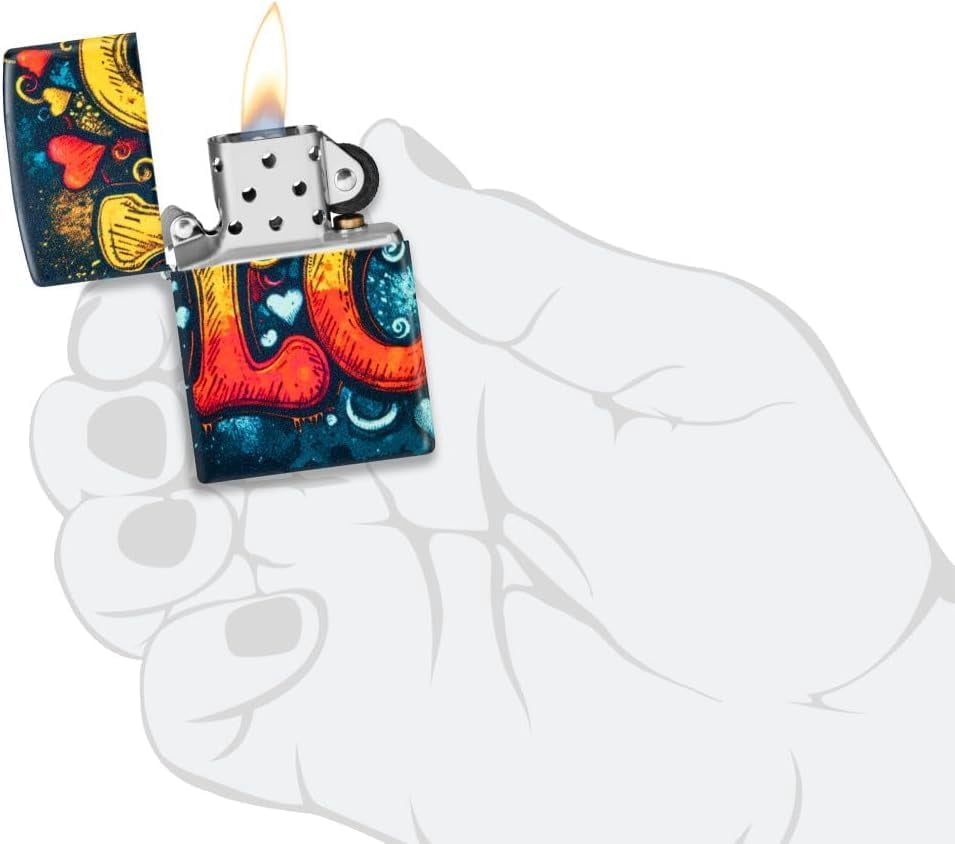 Zippo Lighter - Customized Message on Love Mural 540 Matte Pocket Lighter 46283