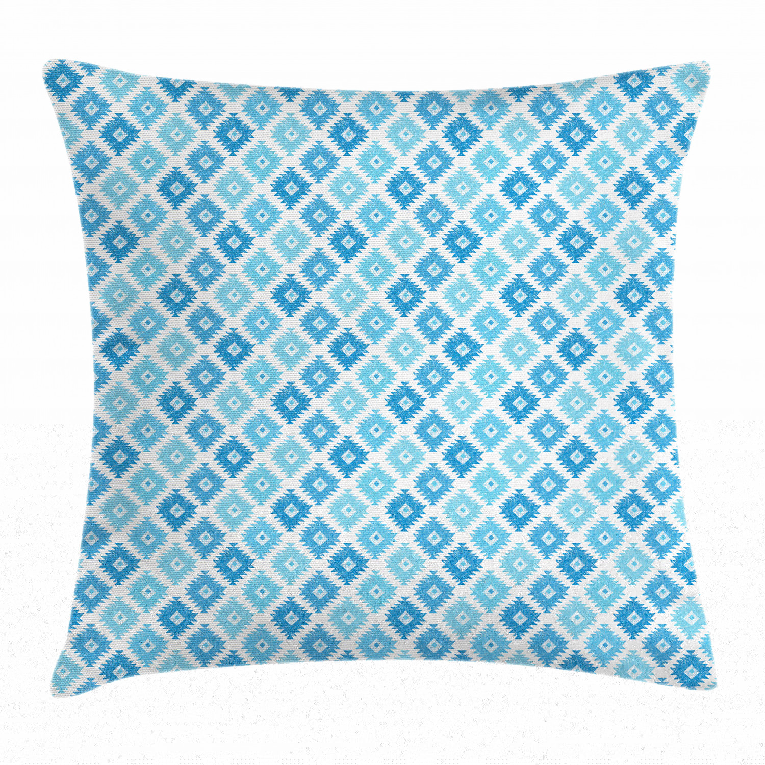 thumbnail image 1 of Aztec Throw Pillow Cushion Cover, Ocean Sea Tones Inspired Primitive Grunge Tribal Folk Artisan Motif, Decorative Square Accent Pillow Case, 24 X 24 Inches, Sky and Violet Blue White, by Ambesonne, 1 of 2