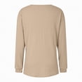 thumbnail image 5 of Towmus Women Ribbed Knit Tops Dressy Long Sleeve Shirts Fall Lightweight Sweatshirt, Khaki, M, 5 of 5