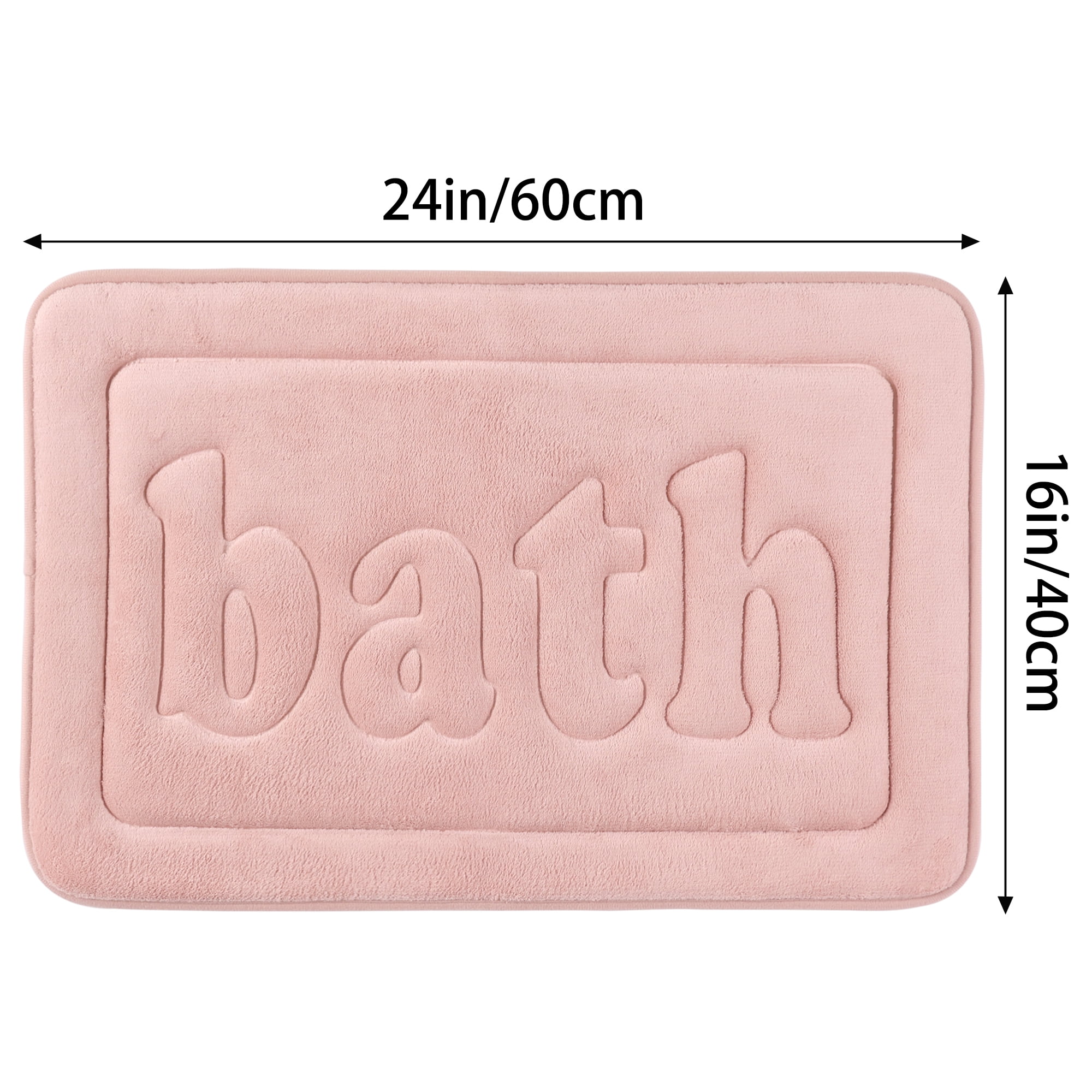 Unique Bargains 2 Pcs Memory Foam Absorbent Bathroom Rugs Light Blue/Pink 16" x 24"