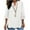 #369-White, variant on Roncen Women's Rolled Up 3/4 Sleeve Tops V Neck T Shirts Button Side Blouses