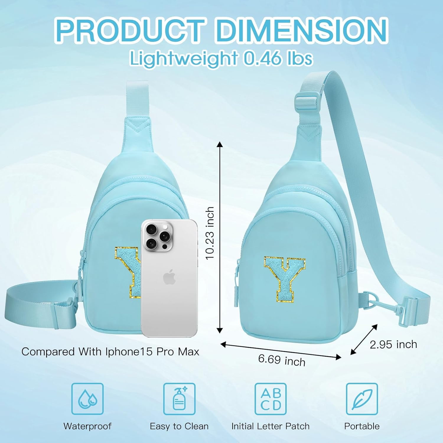 Small Initial Sling Bag for Girls & Women - Cute Crossbody Fanny Pack Birthday Gifts for 7 8 9 10 11 12 13 Year Old Girls
