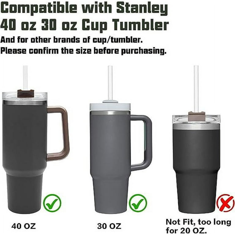 Replacement Straw for 40 oz Stanley Tumbler with Handle, 10 Pack Extra Long  Straight Reusable Clear Straws with 2 Cleaning Brushes for Stanley