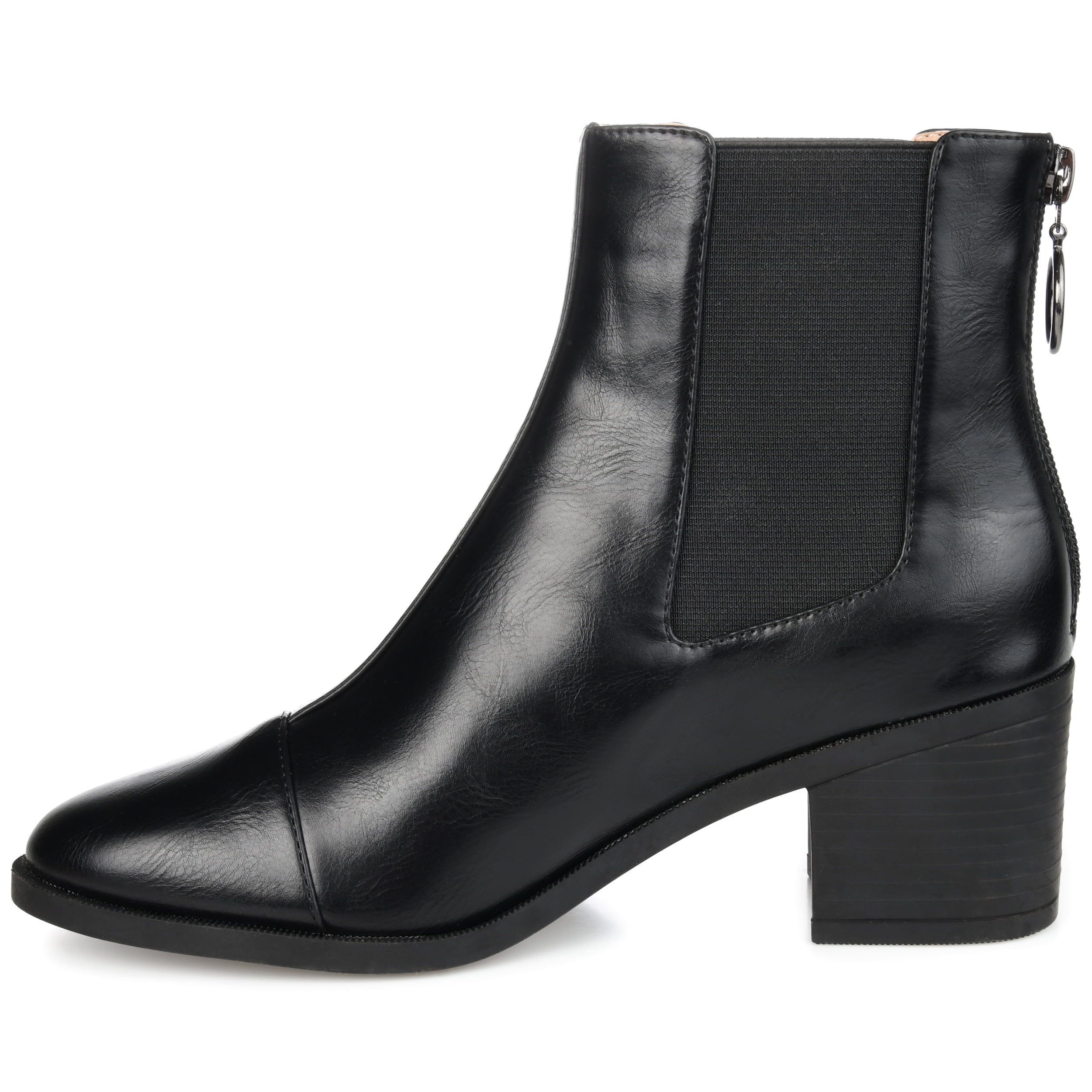 Journee Womens Nigella Back Heel Zip Stacked Heel Booties