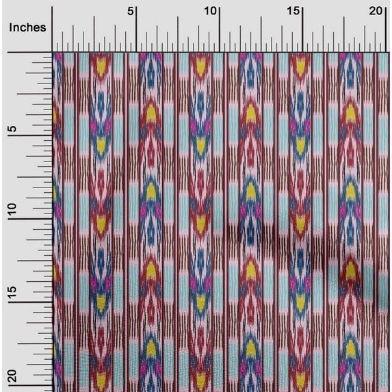oneOone Cotton Silk Fabric Stripe Ikat Decor Fabric Printed BTY 42 Inch Wide