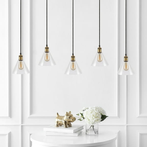 SAFAVIEH Presta 5-Light Mid-Century Pendant, Chrome