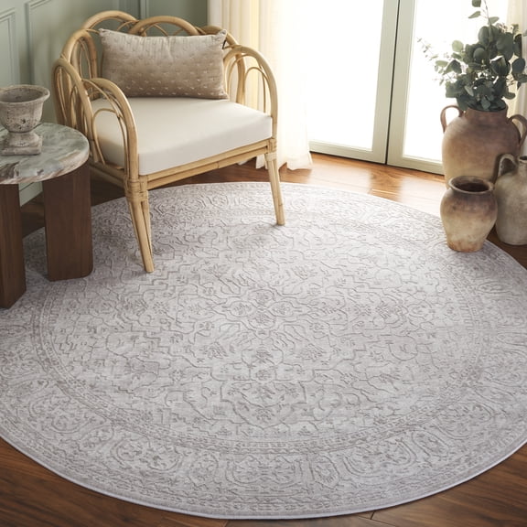 Safavieh Reflection Dolkar Oriental Area Rug, Creme/Ivory, 6'7" x 6'7" Round